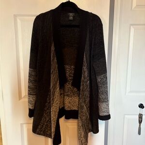 Lord & Taylor Black and Gray Cardigan